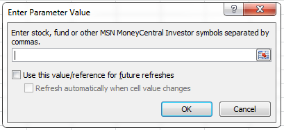 Monitor Stock Prices enter parameter value